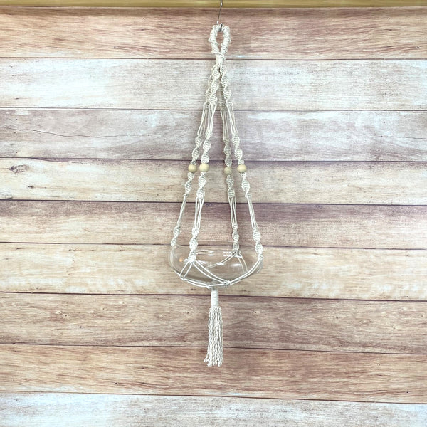 handmade macrame twist pattern cotton rope plant hanger