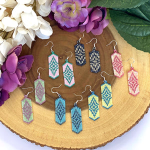 Tribal Pattern Column Earrings