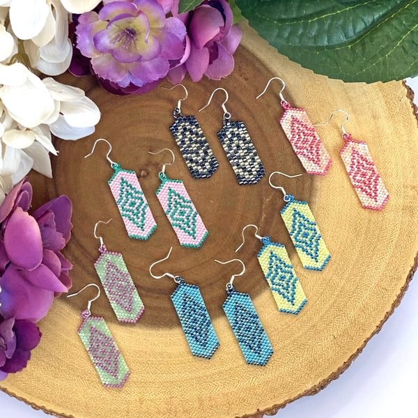 Tribal Pattern Column Earrings