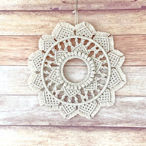 Hand made 18" macrame mandala 