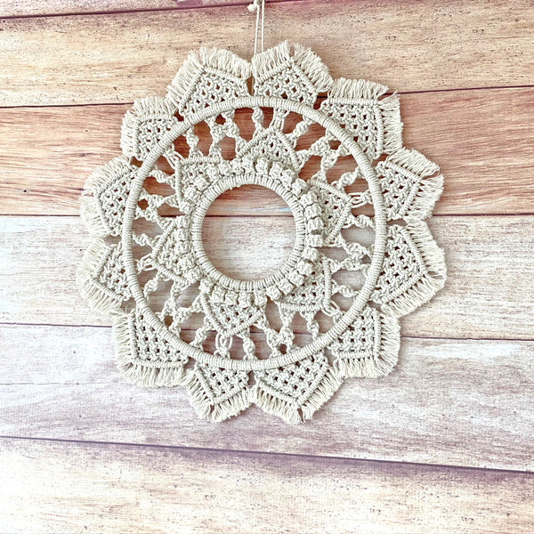 Hand made 18" macrame mandala