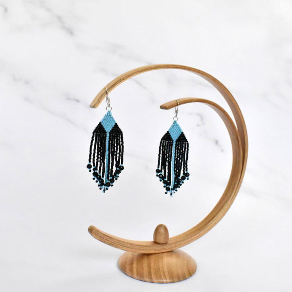 Hand Beaded Fringe Earrings with Swarovski Crystal beads