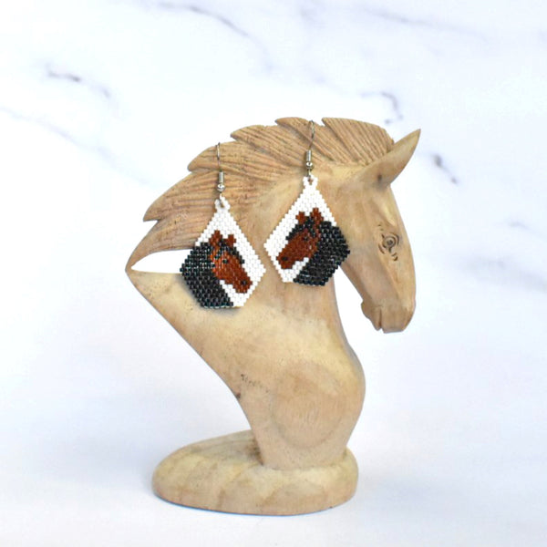 Beaded Horse Head Earrings