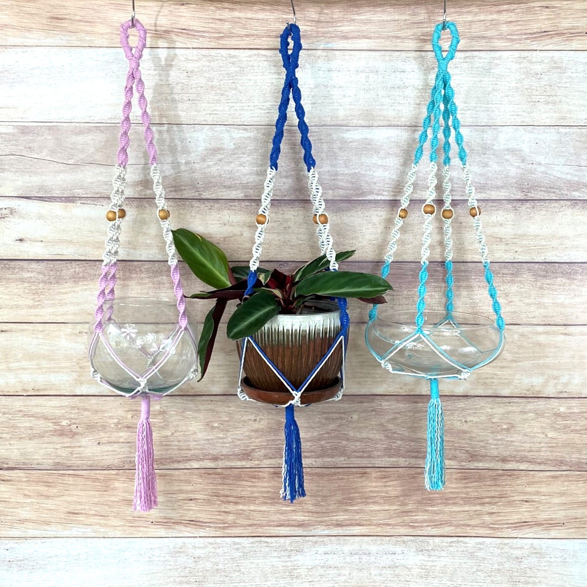 dip dyed macrame plant hanger Color Block Plant Hangers Spring/Summer Collection – Knottin Fancy