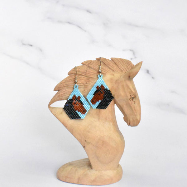 Beaded Horse Head Earrings