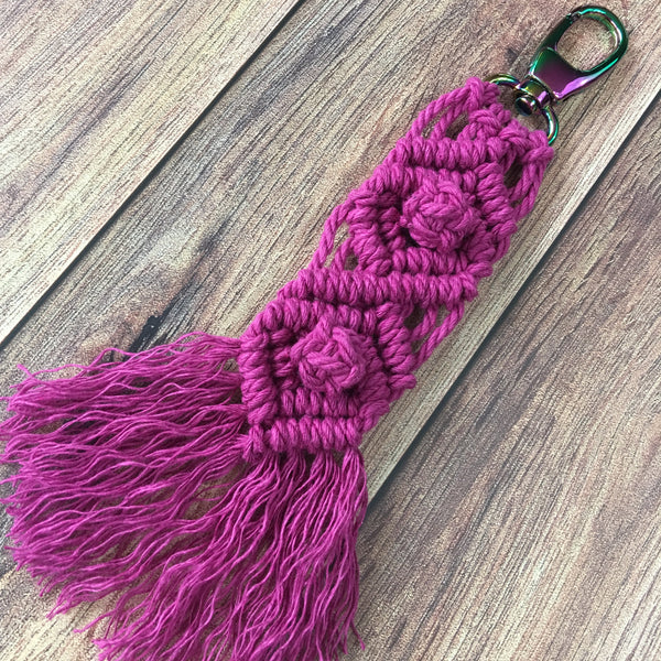 macrame key chain key fob