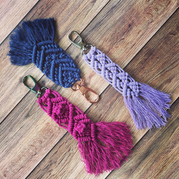 macrame key chain key fob