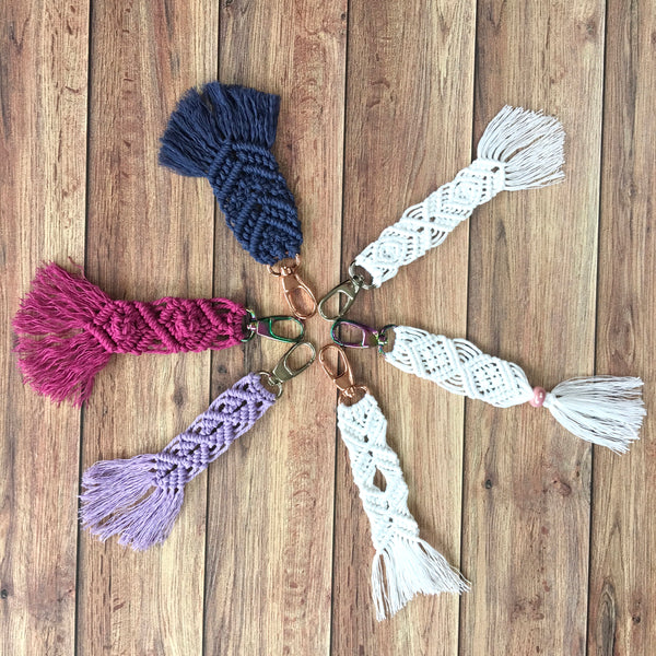 macrame key chain key fob