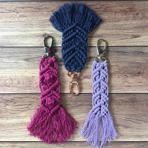 macrame key chain key fob