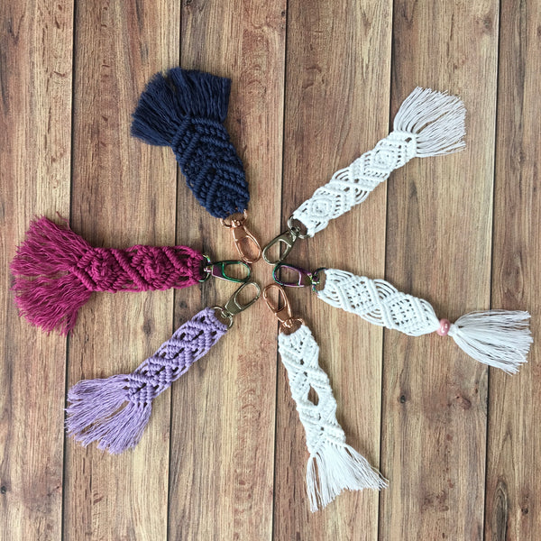 macrame key chain key fob