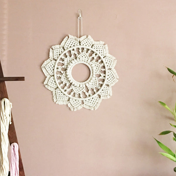 Hand made 18" macrame mandala